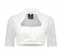 Dirndl blouse: Blouse met opstaande kraag, kanten mouwen en knoopjes 100% katoen 